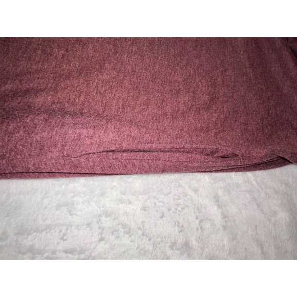 Luckymore Heathered Midi Tunic Dress Womens Maroon Racerback Scoop Neck Casual - Picture 3 of 7